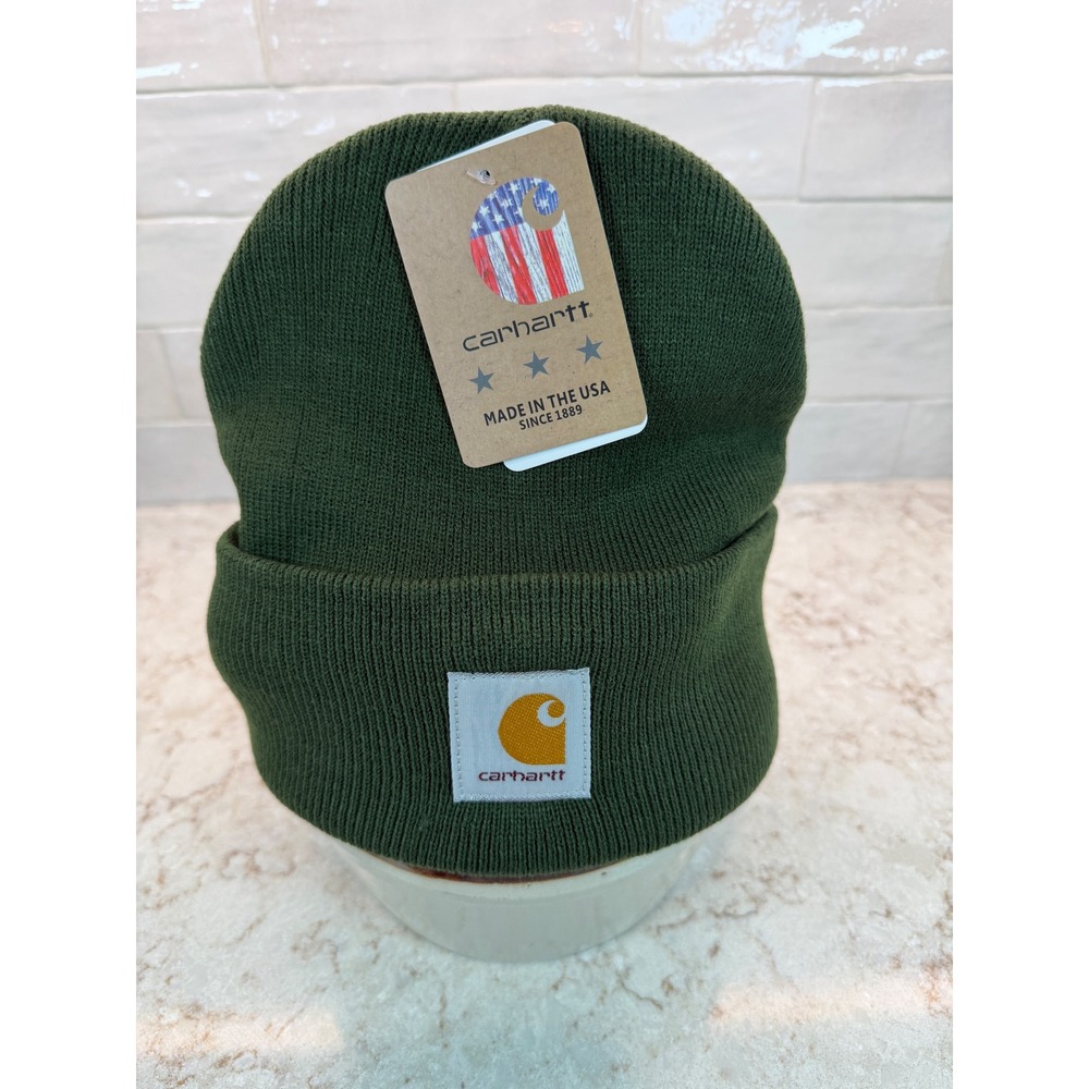 Carhartt A18 Acrylic Watch Hat Moss Green Beanie Made in USA NWT